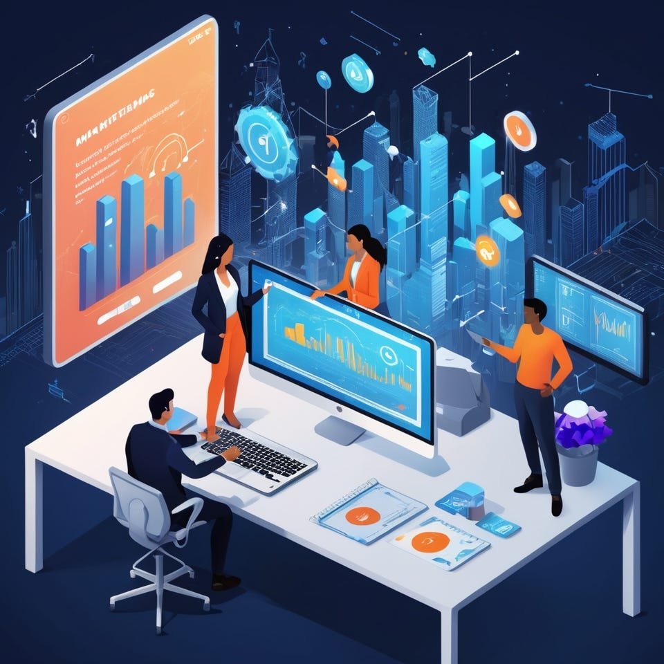 Business analytics in a modern office